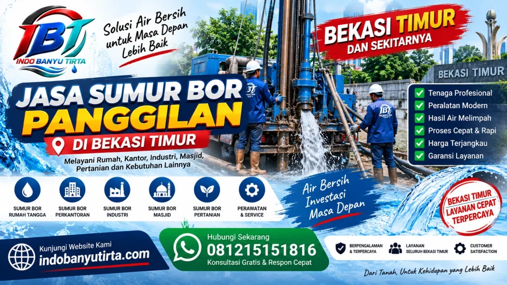 Jasa Sumur Bor Panggilan di Bekasi Timur
