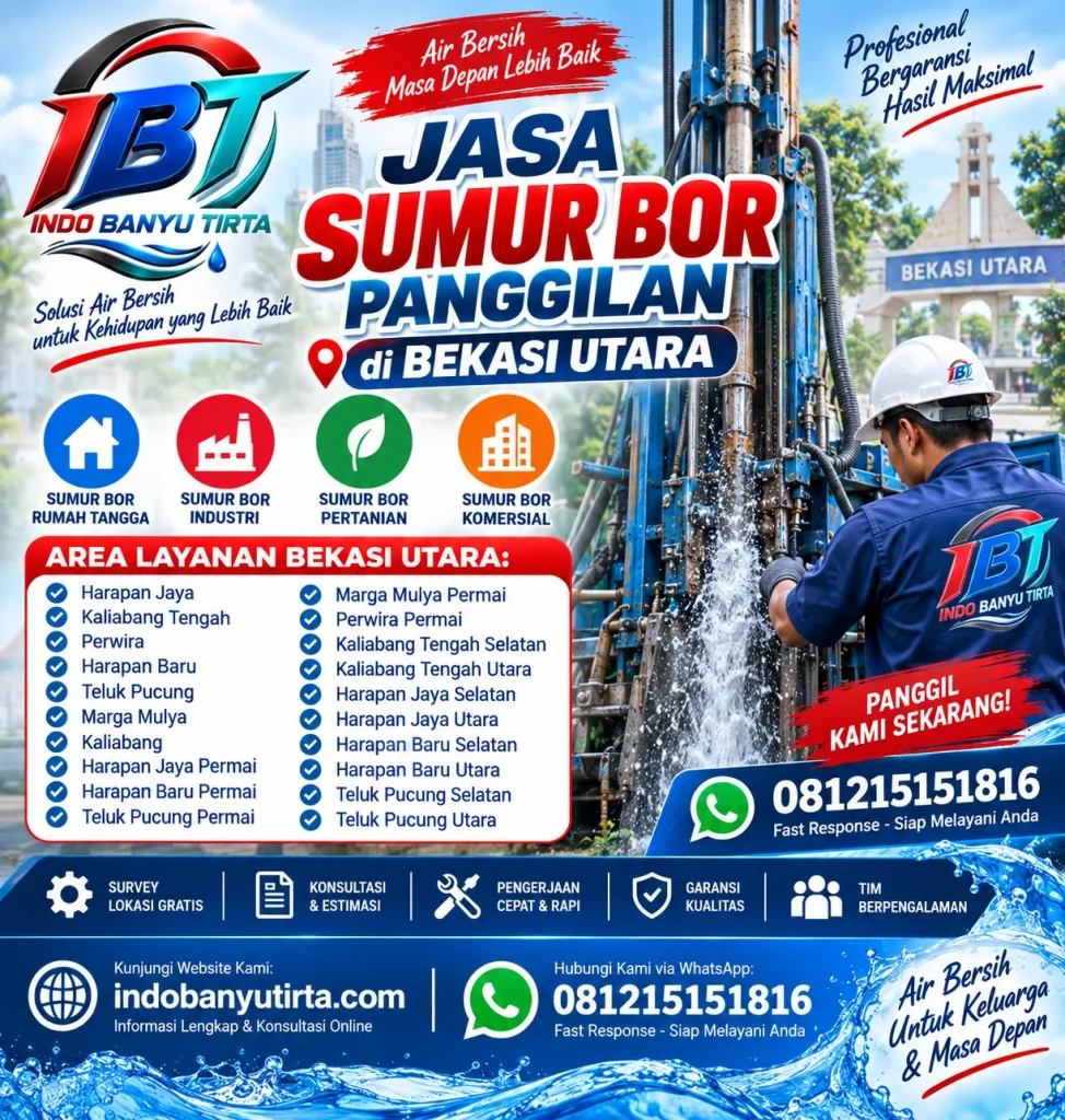 Jasa Sumur Bor Panggilan di Bekasi Utara